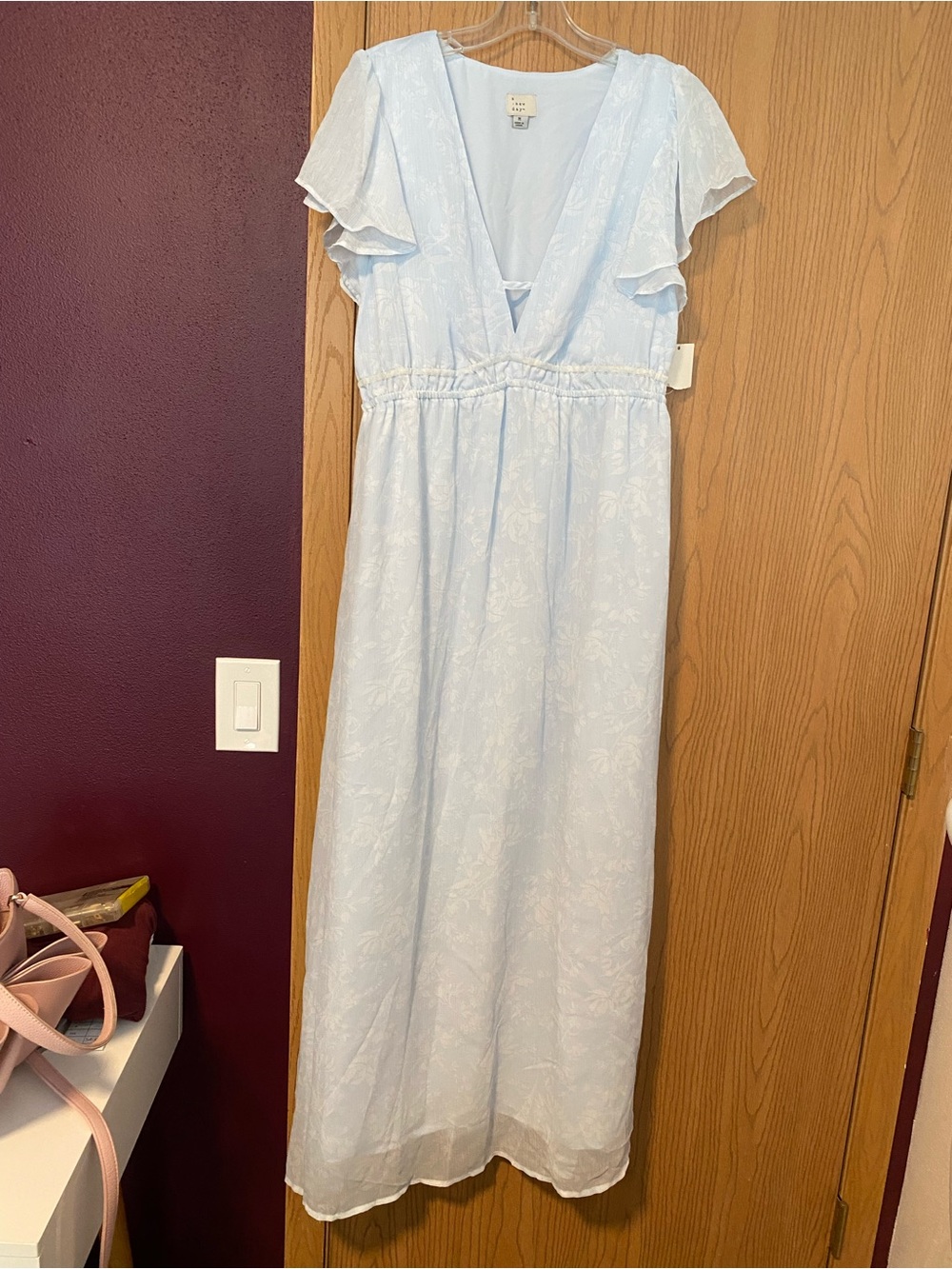 a new day Light Blue Floral Maxi Dress for Girls